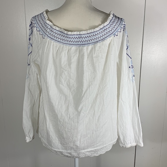Skies are Blue Boho Off Shoulder Top - Picture 4 of 6